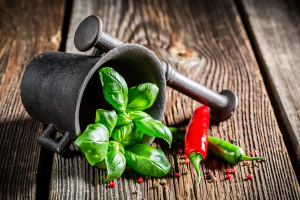 Mortar with intensive condiments — Stockfoto