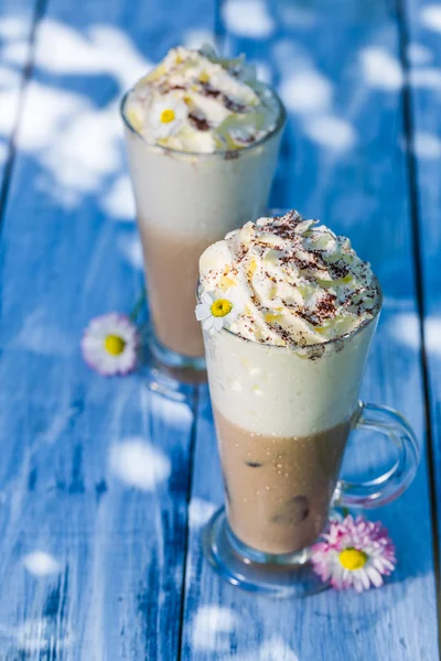 Tasty coffee with whipped cream — Zdjęcie stockowe
