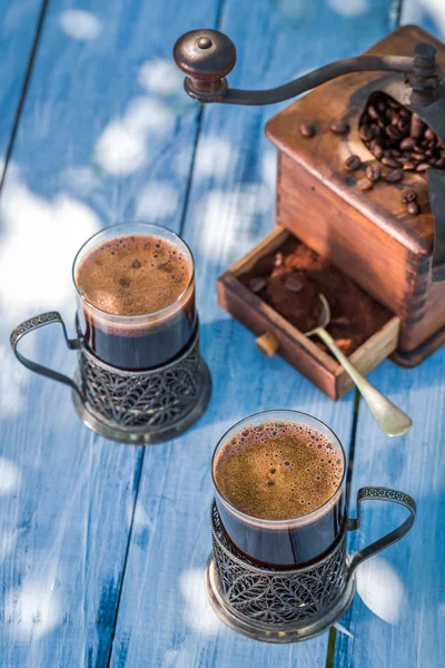 Aromatic coffee in summer — Stock Photo, Image