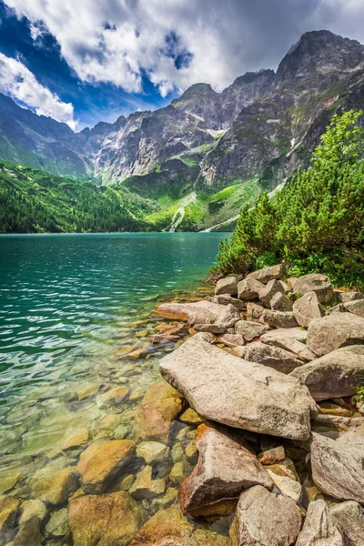 Sjön i bergen på sommaren — Stockfoto