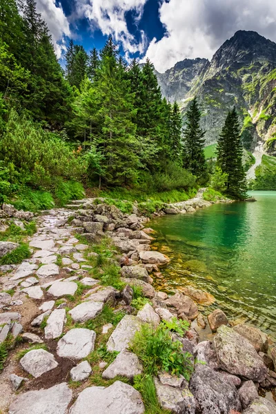Όμορφη λίμνη στα βουνά Τάτρα στο καλοκαίρι — Φωτογραφία Αρχείου