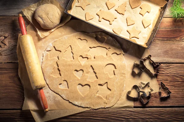 Traditionally Christmas gingerbread cookies — Stock Photo, Image