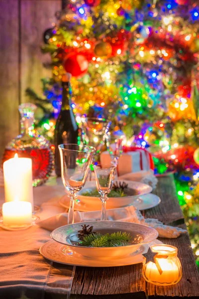 Mooie kersttafel decor — Stockfoto