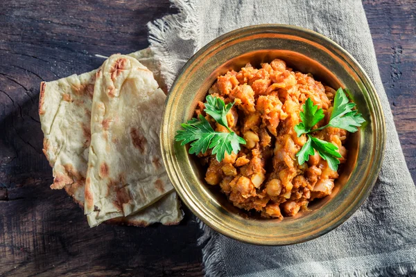 Indiana Channa Masala com grão de bico — Fotografia de Stock