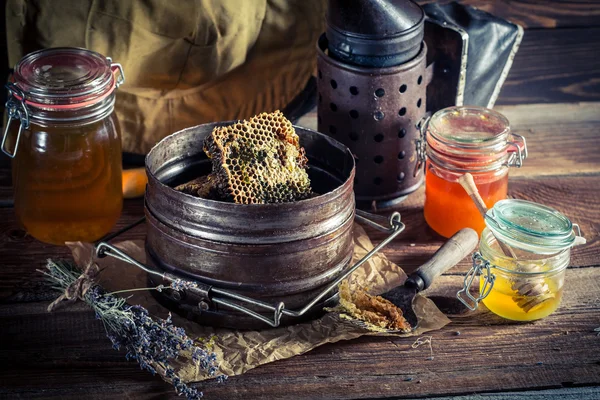 Vintage beekeeper working tools — Stock Photo, Image