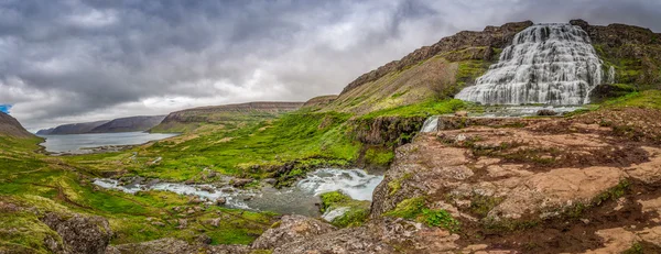 Şelale İzlanda'daki Dynjandi Panoraması — Stok fotoğraf