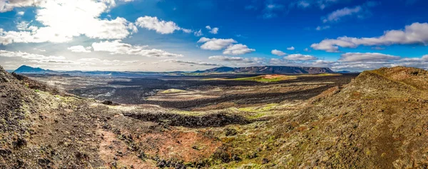 Panorama da área destruída por lava na Islândia — Fotografia de Stock