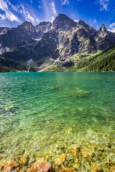 Pond in the middle of the mountains at summer — Stock Photo, Image
