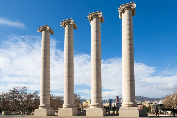 Four columns - les quatre columnes in Barcelona — Stock Photo, Image