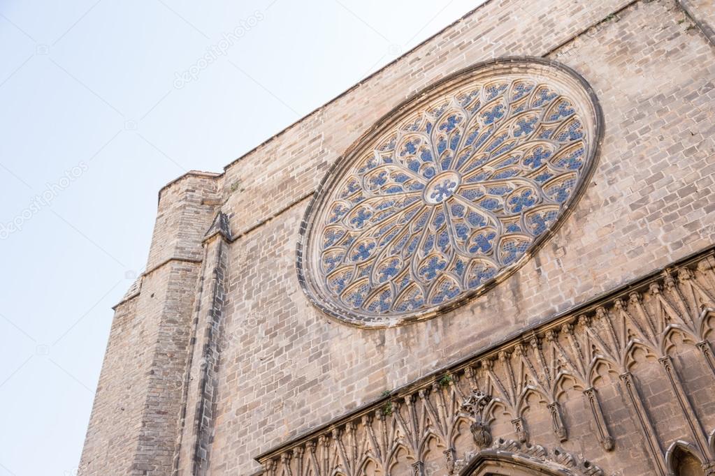 Rosette of church Santa Maria in Barcelona