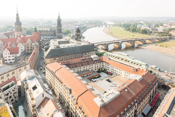 Widok z góry Frauenkirche w Dreźnie, Niemcy — Zdjęcie stockowe