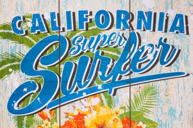 California süper sörfçü bir duvara yazdırma