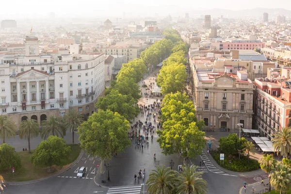 Cityscape including la rambla in Barcelona, Spain — Stock Photo, Image