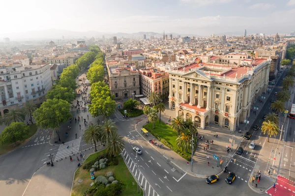 Cityscape including la rambla in Barcelona, Spain Royalty Free Stock Photos