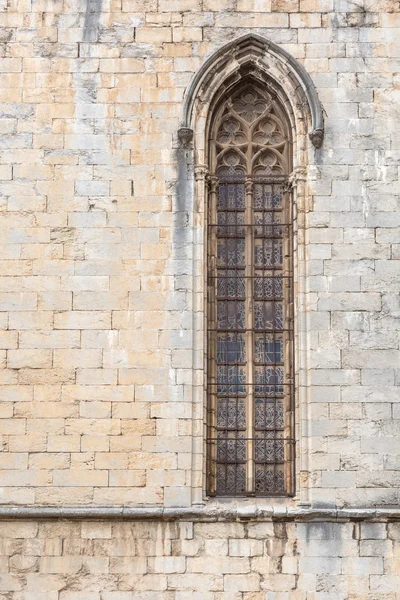Gothic window at the cathedral in Girona — Stock Photo, Image