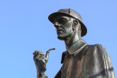 Sherlock Holmes sculpture in London clipart