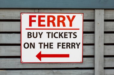 Sign for buy tickets on the ferry clipart