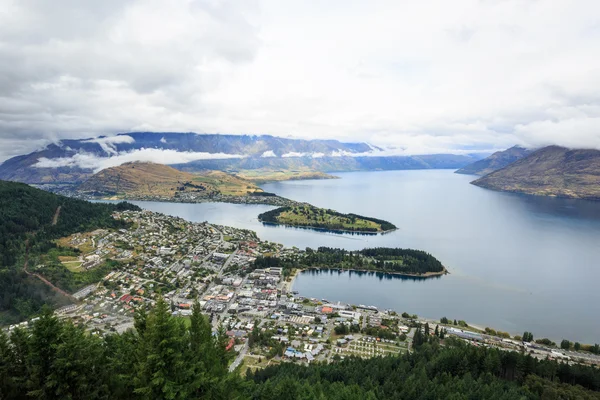 Aerial panorama of Queenstown — Stock Photo, Image