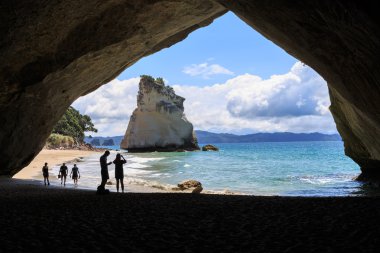 Cathedral Cove silhouettes clipart