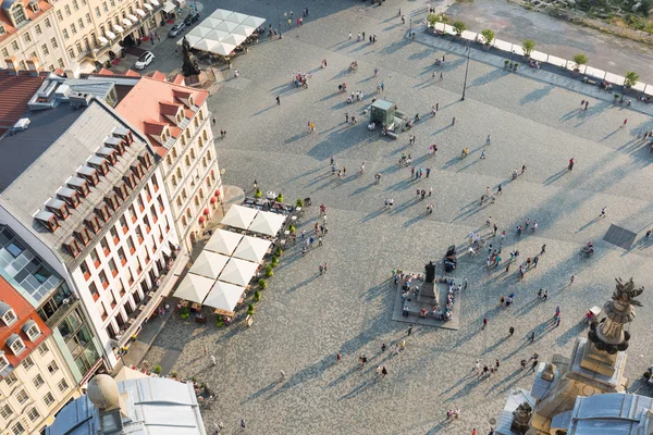 Вид с воздуха на площадь Ноймаркт в Дрездене, Германия — стоковое фото