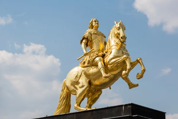 Gouden rijder in Dresden, Duitsland — Stockfoto