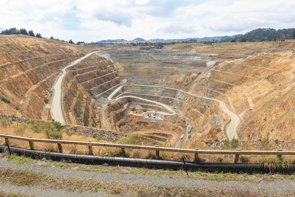 Open pit di una miniera d'oro Martha a Waihi, Nuova Zelanda — Foto Stock