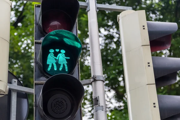 Semaforo a tema gay a Vienna — Foto Stock