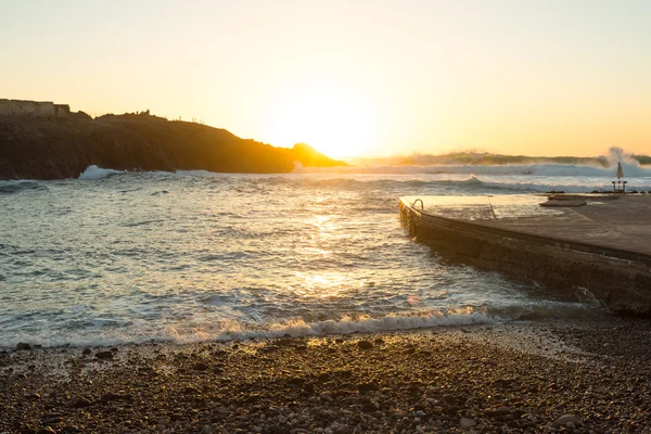 Tramonto sulla costa occidentale di Fuerteventura, Spagna — Foto Stock