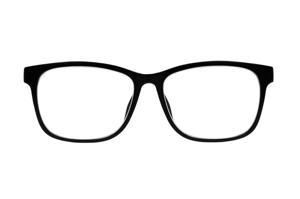 Okulary Czarną Ramą Izolowane Białym Tle Stosowania Portrecie — Zdjęcie stockowe