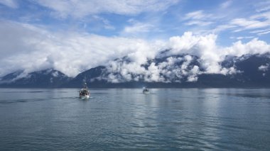 Salmon Fishing Boats in Southeast Alaska clipart
