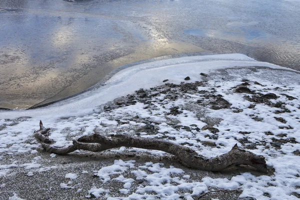 Bevroren strand in de Winter — Stockfoto