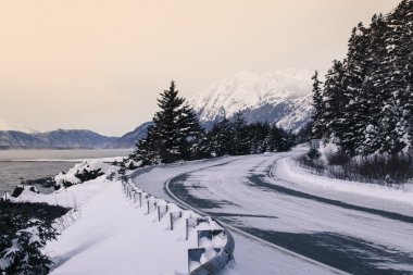 Mud Bay Road in Winter clipart