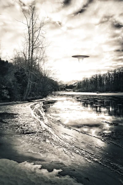 UFO in inverno — Foto Stock