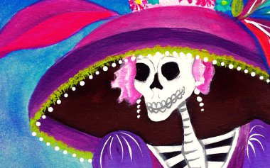Gün ölü Catrina iskeletin