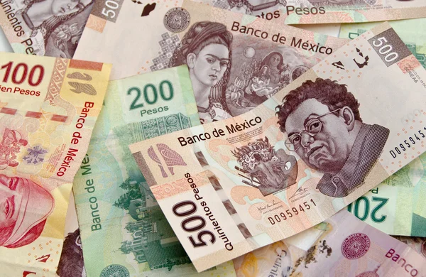 Mexicaanse Peso bank Notitieachtergronden — Stockfoto