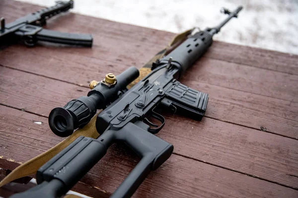 Armas Campo Tiro Rifle Automático Producción Rusa — Foto de Stock