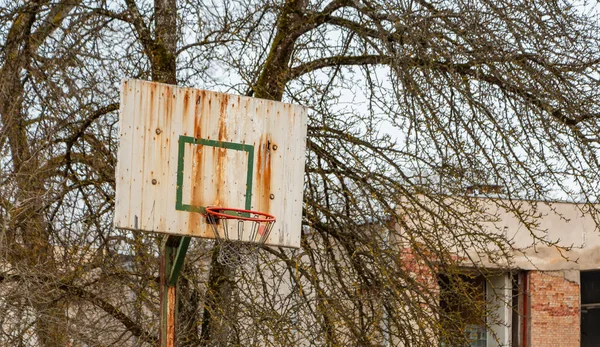 Picture Dirty Basketball Hoop Winter — Stock Photo, Image
