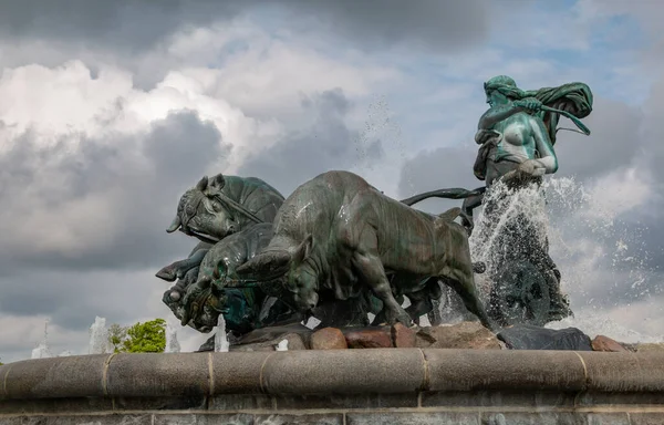Ein Bild Des Gefion Brunnens Und Seiner Statue — Stockfoto
