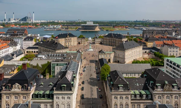 Фотография Города Копенгагена Центре Которого Находится Амалиенборгский Дворец Близлежащие Здания — стоковое фото