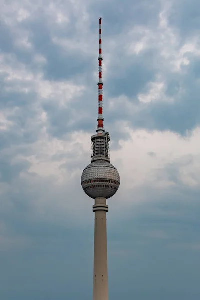 Een Foto Van Top Van Berliner Fernsehturm Bij Zonsondergang — Stockfoto