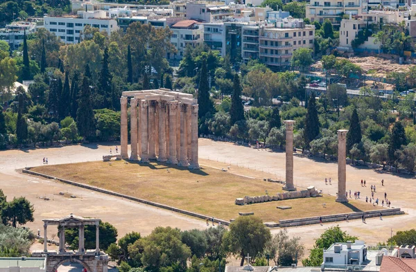 Immagine Del Tempiale Zeus Olympian Come Visto Dall Acropoli Atene — Foto Stock