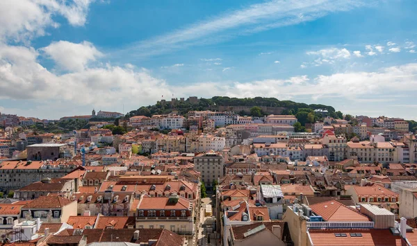 Een Foto Van Lissabon Centrum Genomen Vanaf Top Van Santa — Stockfoto