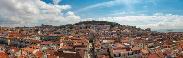 Een Panoramafoto Van Het Centrum Van Lissabon Genomen Vanaf Top — Stockfoto