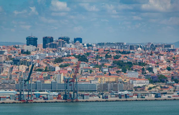 Картина Городского Пейзажа Лиссабона Видом Порт — стоковое фото