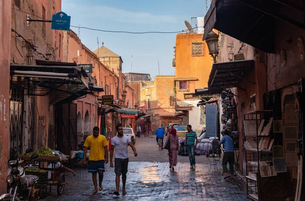 Una Foto Una Strada Comune Marrakech — Foto Stock
