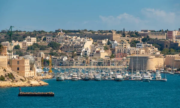 Bild Kalkaras Småbåtshamn Sett Utifrån Valletta — Stockfoto