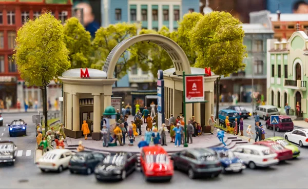 Une Image Une Scène Modèle Station Métro Intérieur Grand Maket — Photo