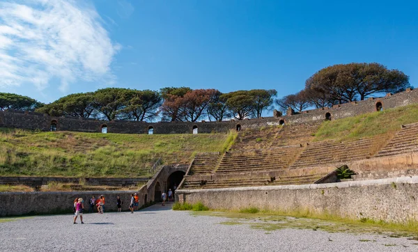 Uma Foto Anfiteatro Pompeia Partir Interior — Fotografia de Stock
