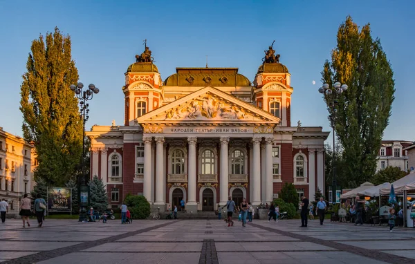 Obraz Ivan Vazov National Theater Zachodzie Słońca — Zdjęcie stockowe