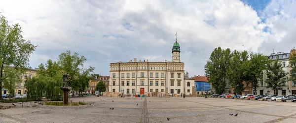 Panoramabild Des Ethnographischen Museums Von Krakau Und Des Wolnica Platzes — Stockfoto